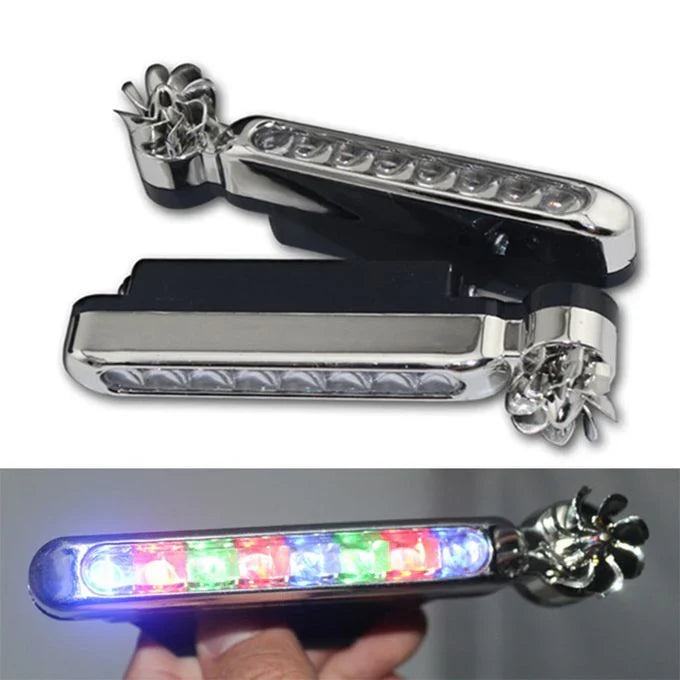 PACK OF 2 UNIVERSAL WIND ENERGY - 8 LED HEAD LAMP WIND POWER CAR RUNNING LIGHT