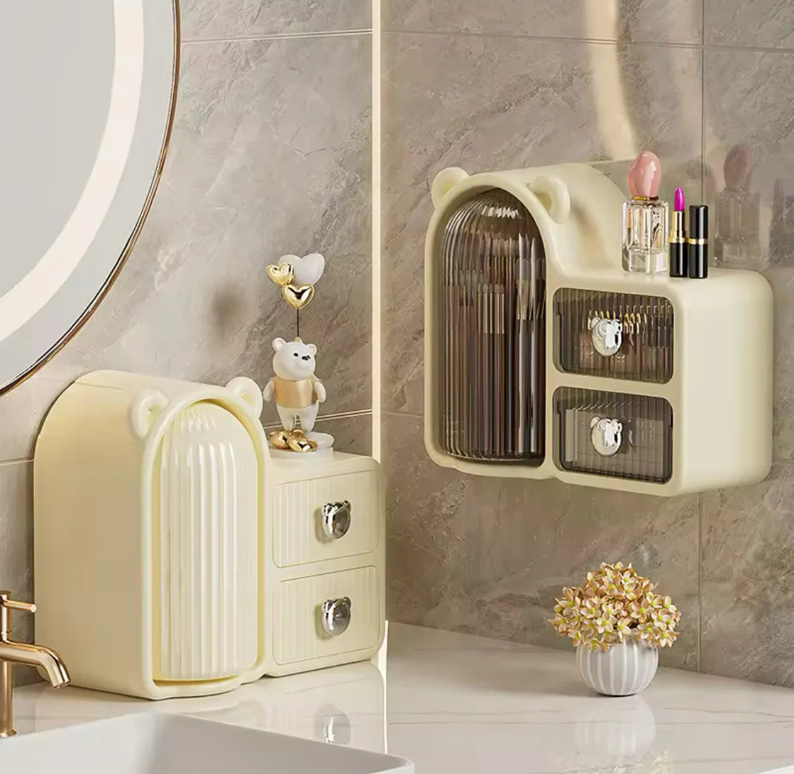 Rotating Bear Cosmetics Storage Organizer