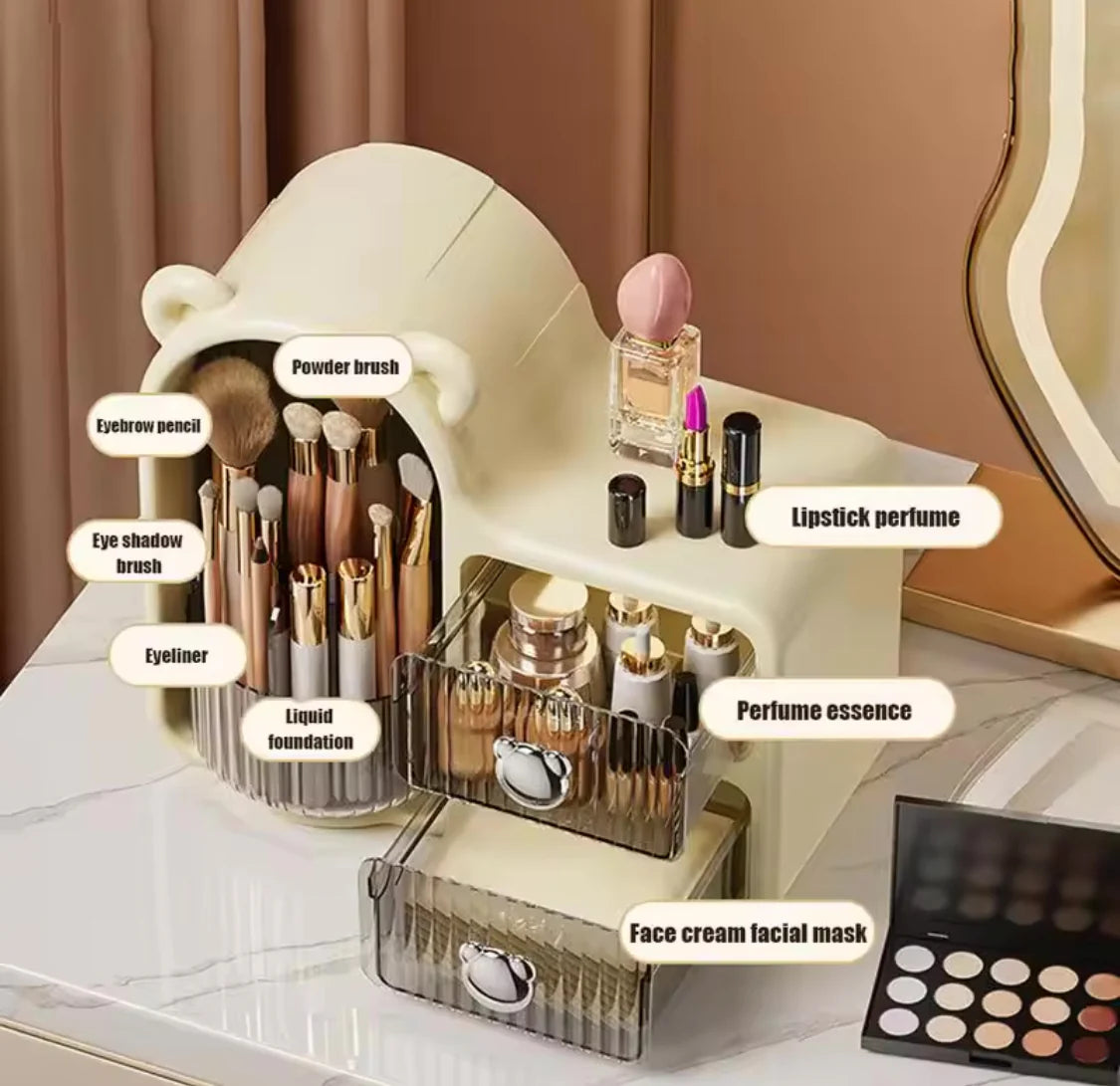 Rotating Bear Cosmetics Storage Organizer