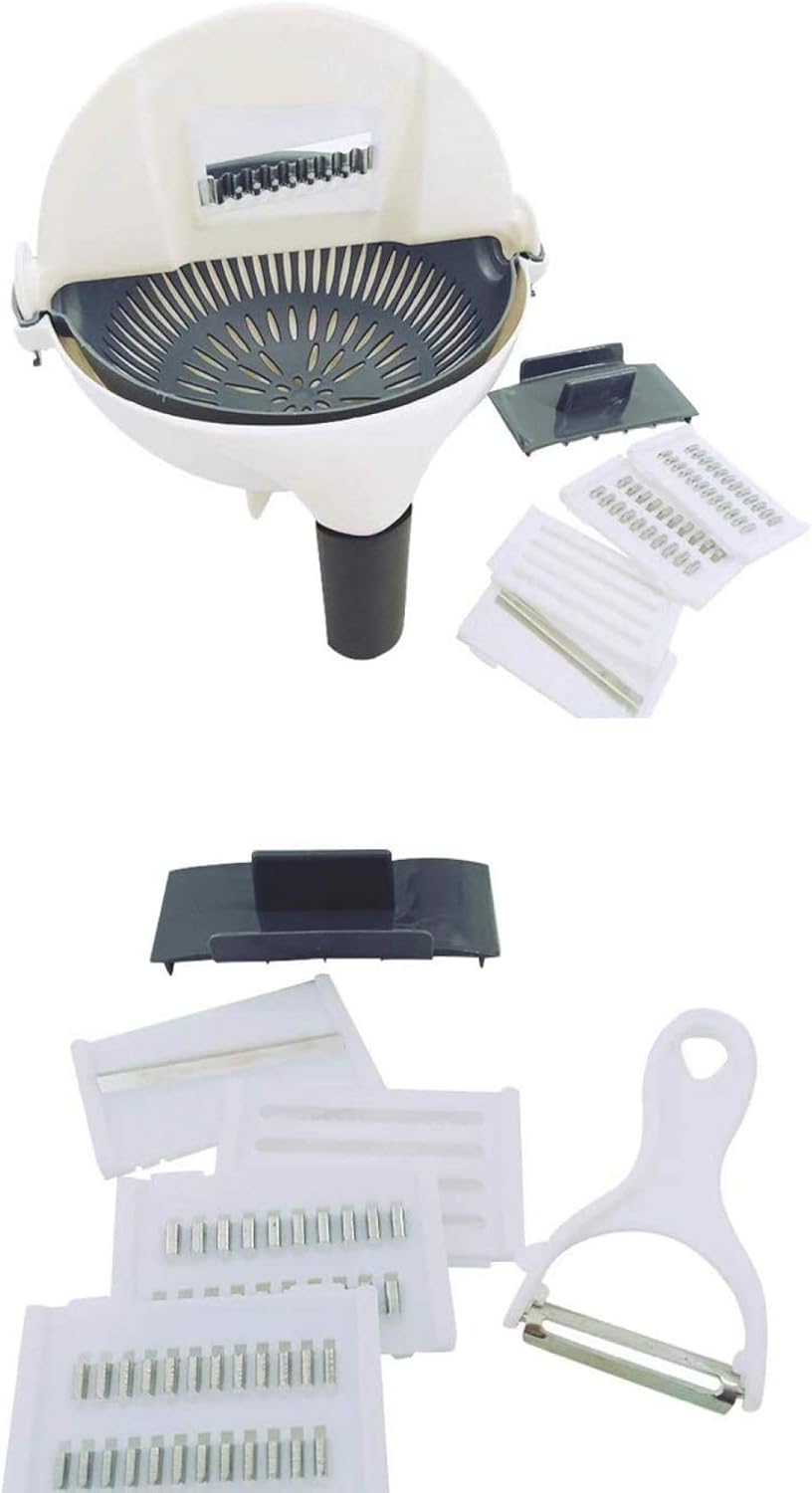 Rotary Vegetable Cutter, 9 in 1 Basket