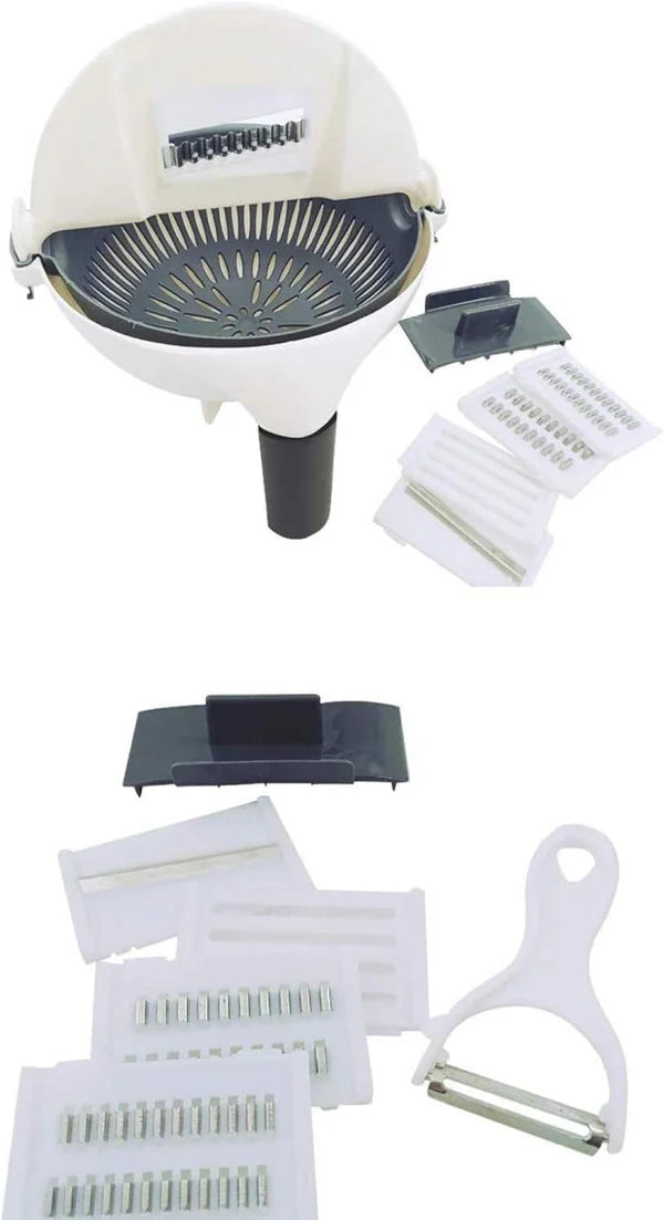Rotary Vegetable Cutter, 9 in 1 Basket