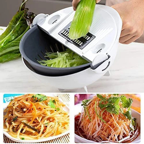 Rotary Vegetable Cutter, 9 in 1 Basket