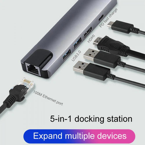 USB Type C to 5 In 1 HUB