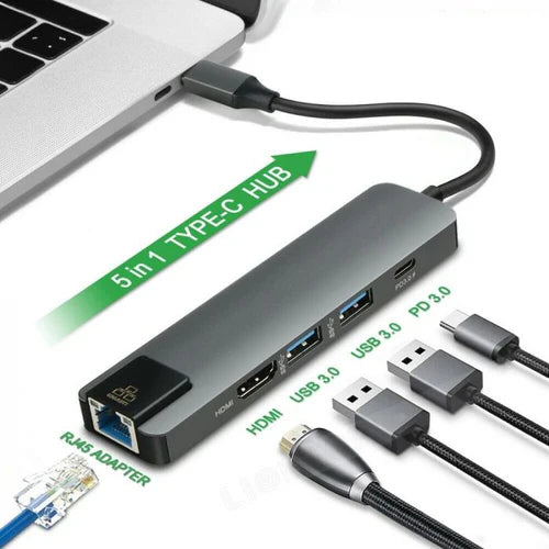 USB Type C to 5 In 1 HUB