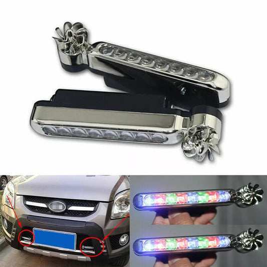 PACK OF 2 UNIVERSAL WIND ENERGY - 8 LED HEAD LAMP WIND POWER CAR RUNNING LIGHT