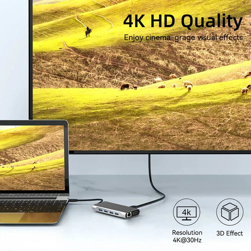 USB Type C to 11 In 1 HUB